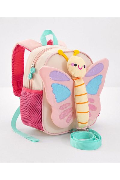Bonfino Bonfino Butterfly Applique Backpack, Adjustable Shoulder Strap, Pink - 11 Inches