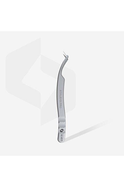 STALEKS EXPERT 45 TYPE 2 Profesyonel Çentikli Kirpik Cımbızı (L Şeklinde, 40')