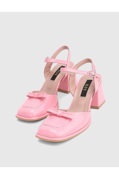 İLVİ Kler Genuine Patent Leather Women's Pink Heeled Sandals