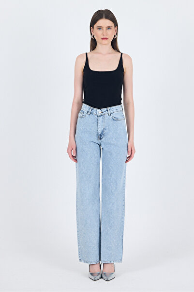 Rays Pantaloni de jeans cu picioare drepte cu detalii de piatră Buzkar 4910