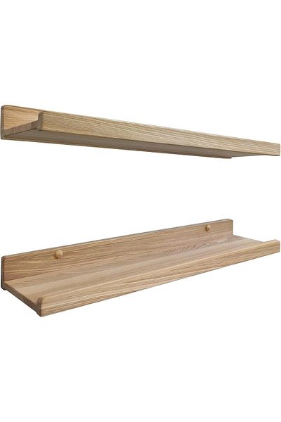 OEM Set of 2 solid wood wall shelves, handmade, rustic design, 40 kg load capacity, 61 cm