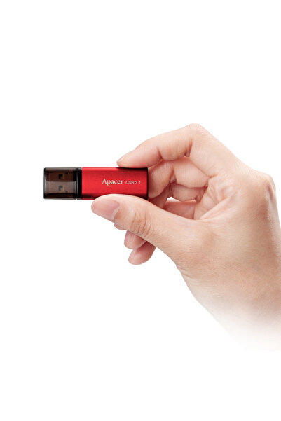 Apacer Stick de memorie USB 3.1 de 32 GB, AH25, cu capac, roșu cu negru