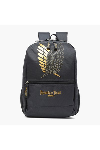 KODANSHA Attack on Titan Print Backpack with Adjustable Strap and Zip Closure - 18 inches