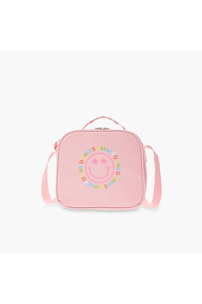 Juniors Printed Lunch Bag with Adjustable Straps and Zip Closure