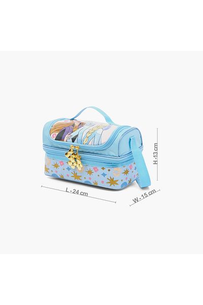 Disney Frozen Print Lunch Bag with Zip Closure and Adjustable Strap