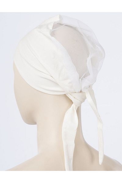 Kayra Mesh Detailed Bonnet Ecru