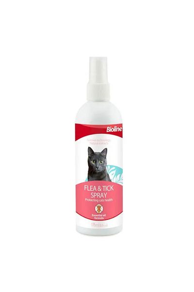 Bioline Natural Flea & Tick Spray for Cats, 175ml - Neem Oil Itch Relief
