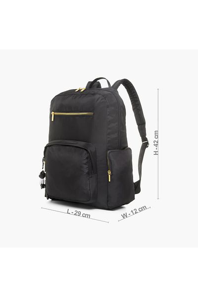 Juniors Solid Backpack with Adjustable Straps and Zip Closure - 17 inches