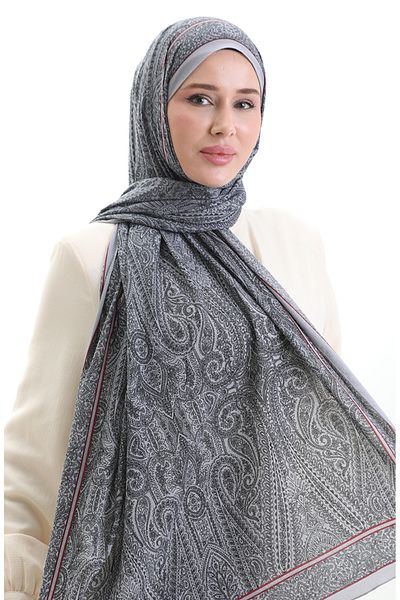 sefamerve Μοτίβο Karaca Mio Crepe Shawl 82000-01 Γκρι