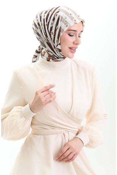 sefamerve Μαλακό κασκόλ Karaca 81057-11 Mink White