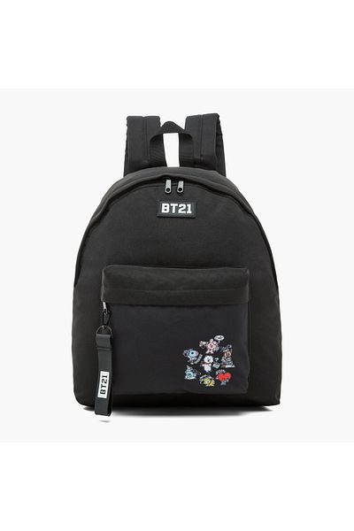 BT21 Print Backpack with Adjustable Straps and Zip Closure - 16 inches