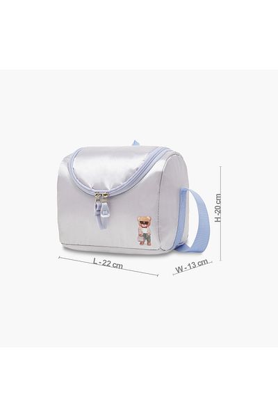 Juniors Bear Print Insulated Lunch Bag with Adjustable Strap and Zip Closure