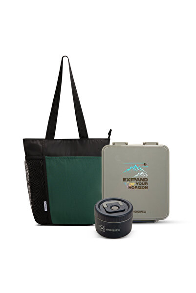 Hydrobrew Bento Lunch Box w/ Lunch Bag, Steel Food Jar-Adventure Sage