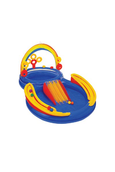 Intex Pvc Inflatable Water Slide Rainbow Ring Play Center 197 X 135 X 297 Cm