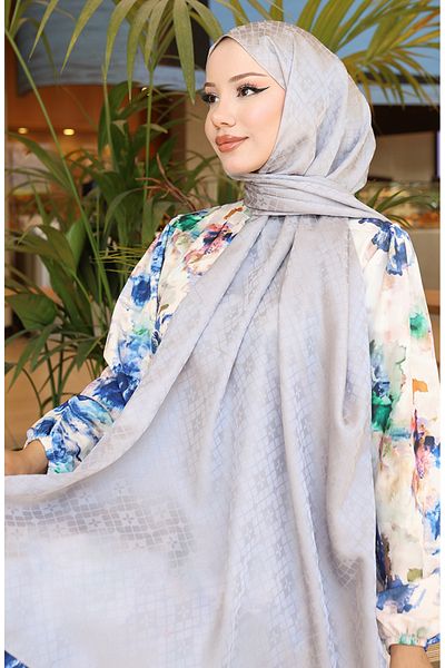sefamerve Σάλι Karaca Jacquard 81096-04 Γκρι