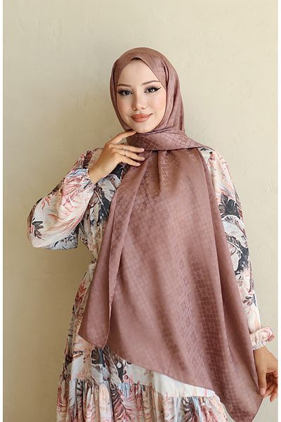 sefamerve Karaca Jacquard Shawl 81096-14 Milk Brown