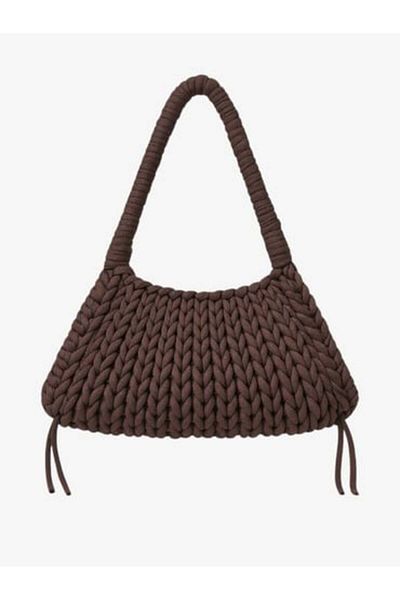 Qielle Brown Tassel Detailed Shoulder Bag