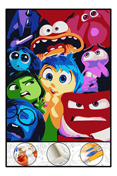 abbara Sayılarla Boyama Çerçeveli Numaralı Tuval Fırça Boya Dahil Kasnaklı 40x50 CM Ters Yüz