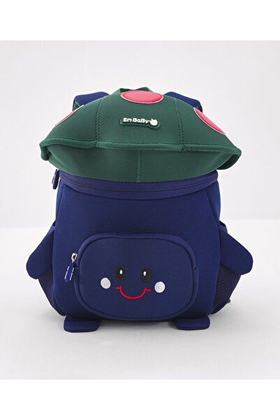 Bonfino Bonfino Cartoon School Bag, Padded Shoulder Straps, Navy - 11 Inches