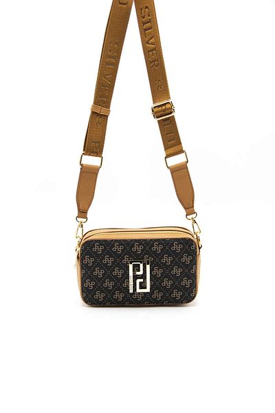 Silver Polo CROSS BAG/LOGO PRINTEDSilver Polo BROWN YELLOW Crossbody Bag