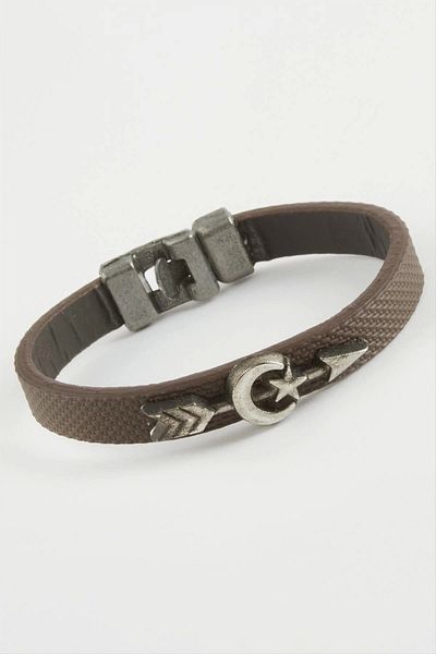 Enseb Moon Star Arrow Quality Faux Leather Bracelet