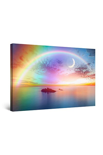 startonight Tablou DualView Startonight Curcubeu si Luna, 60 x 90cm