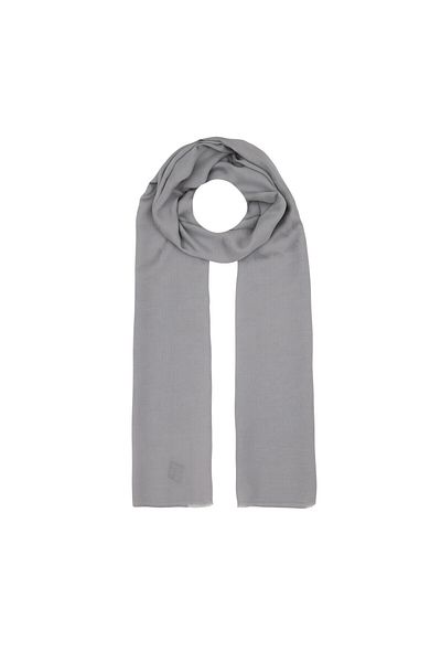 ipekevi Four Seasons Ice White Paisley Monogram Shawl