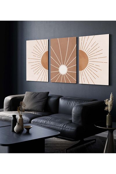 Hagen Pictură de perete Cadru Aspect Picturi de bucătărie Pictură boemă Pictură din 3 piese Pictură modernă Calitate premium