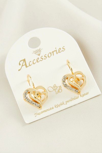 Enseb Heart Stone Clip Earrings