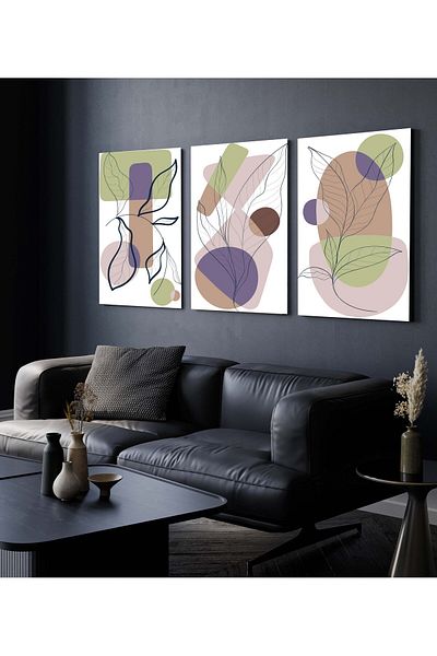 Hagen Pictură de perete Pictură modernă Picturi de bucătărie cu aspect de cadru Pictură din 3 piese Pictură boemă Calitate premium