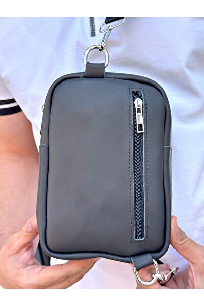 Fil Deri Genuine Leather - Hanger - Front Back Zipper - Shoulder Bag 1011