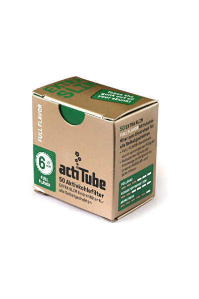 Actitube Karbonlu Pipo Filtresi 6 mm 50 adet