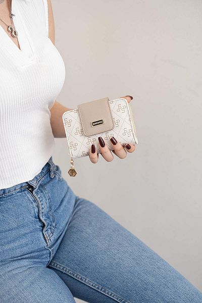 Silver Polo WALLET/LOGO PRINTEDSilver Polo BEIGE Wallet & Card Holder