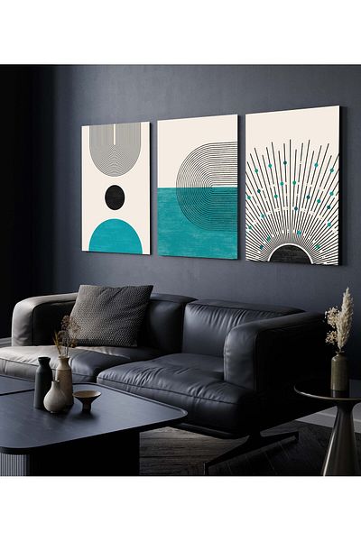 Hagen Pictură de perete cu aspect de cadru Pictură boemă Picturi de bucătărie Pictură din 3 piese Pictură modernă Calitate premium