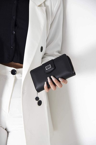 Silver Polo WALLET/SKIN LEATHERSilver Polo BLACK Wallet & Card Holder