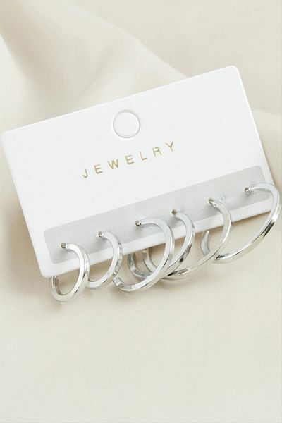 Enseb 6 Pieces Crushed Hoop Earrings