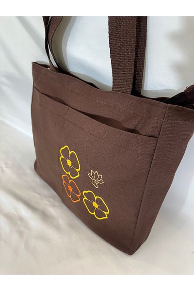 LTS bag Linen Shoulder Bag (Embroidered)