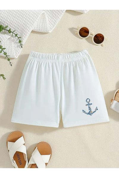 buendiakids Girl'S\Boy's Anchor Printed White Shorts