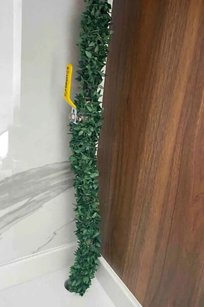 QesQin Yapay Yaprak Sarmaşık - Yeşil Tel Yaprak Şerit Yapay Taç Sarmaşık Süs 5 metre