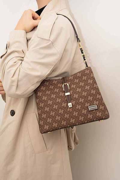 Silver Polo WOMEN'S BAG/SKIN LEATHERSilver Polo BROWN Shoulder Bag