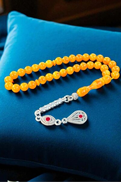 Atolyezone Bilek Boy Beyrut Damlası Toz Kehribar Tesbih, Kehribar Tespih Gümü...