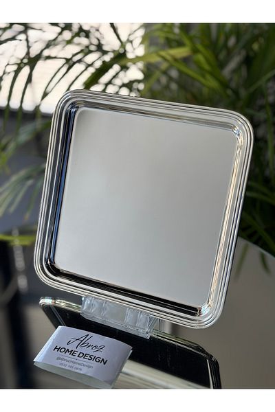 ABROZ HOME DESIGN Silver Square Coffee Tray with Sticks