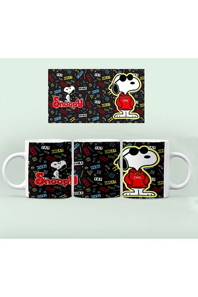 GünayStore Snopy Patterned Printed Cup Cup Coffee Tea Cup
