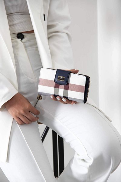 Silver Polo WALLET/PLAIDSilver Polo WHITE Wallet & Card Holder