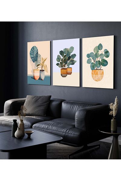 Hagen Pictură de perete cu cadru Picturi de bucătărie Pictură modernă Pictură din 3 piese Pictură boemă Calitate premium