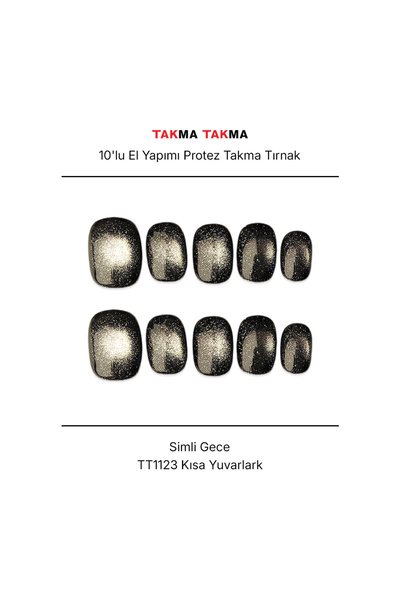 Takma Takma Takma Tırnak Nail Art Pembe L Beden Kısa Yuvarlak 10'lu El Yapımı...