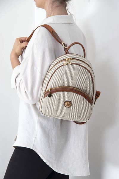 Silver Polo BACKPACK/PLAIDSilver Polo BEIGE Backpack