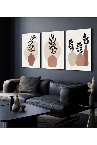 Hagen Pictură de perete cu aspect de cadru Pictură boemă Picturi de bucătărie Pictură din 3 piese Pictură modernă Calitate premium