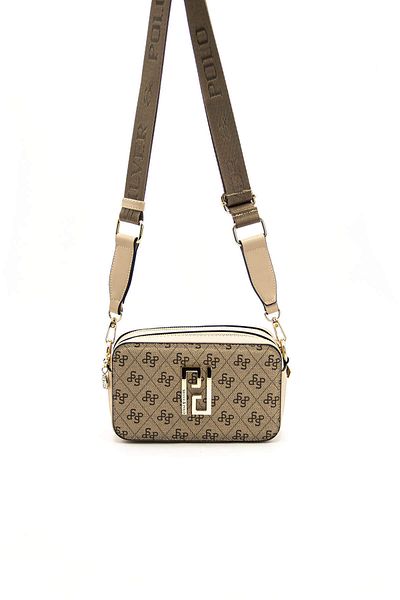 Silver Polo CROSS BAG/LOGO PRINTEDSilver Polo DARK BEIGE Cross Bag