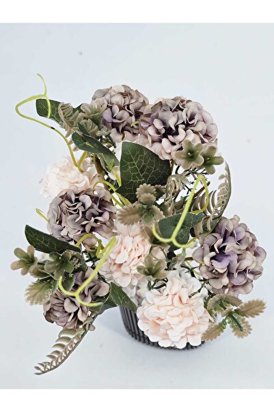 YASİMA Yapay eskitme mor toz pembe karanfil saksı vazo dekor çiçeği